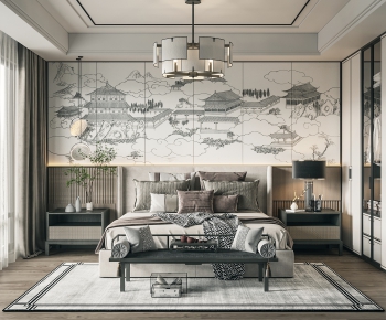 New Chinese Style Bedroom-ID:318341974