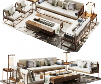 New Chinese Style Sofa Combination-ID:229382047