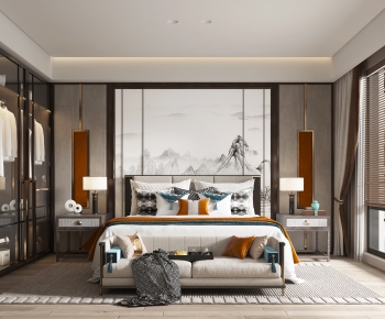 New Chinese Style Bedroom-ID:516850952
