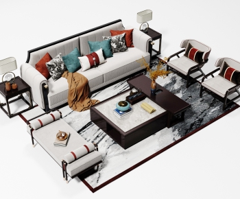 New Chinese Style Sofa Combination-ID:163887028