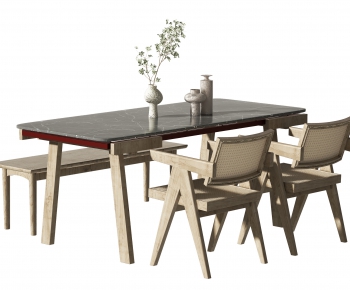 Wabi-sabi Style Dining Table And Chairs-ID:888036011