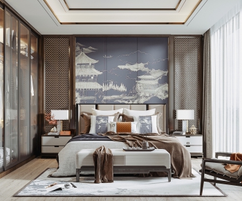 New Chinese Style Bedroom-ID:338184124