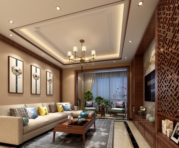 Chinese Style A Living Room-ID:991079093