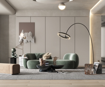 Modern Wabi-sabi Style A Living Room-ID:139030937