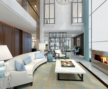 New Chinese Style A Living Room-ID:725989102