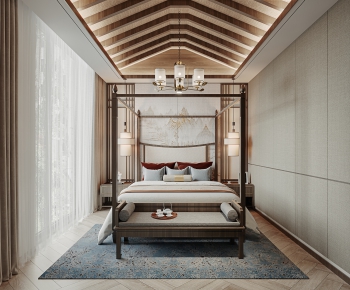 New Chinese Style Bedroom-ID:667738951