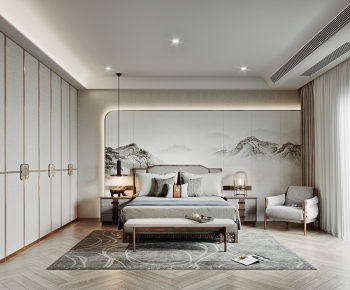 New Chinese Style Bedroom-ID:604316009