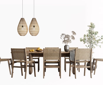 Wabi-sabi Style Dining Table And Chairs-ID:960210089
