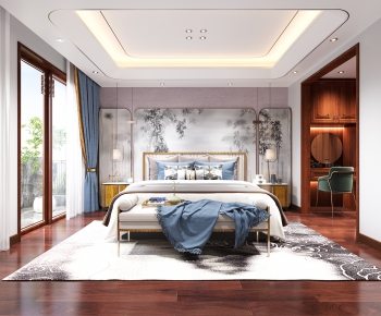 New Chinese Style Bedroom-ID:123964077