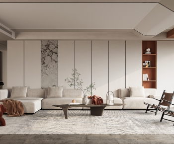Modern Wabi-sabi Style A Living Room-ID:436595927