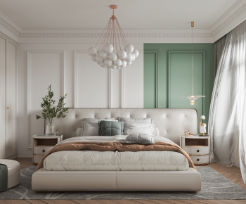 Simple European Style Bedroom-ID:237485891