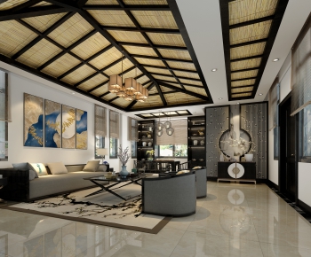 New Chinese Style A Living Room-ID:783919109