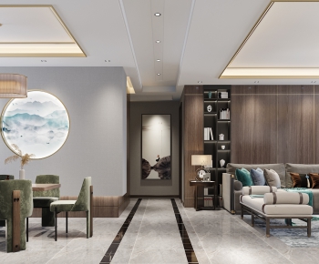 New Chinese Style A Living Room-ID:552644015