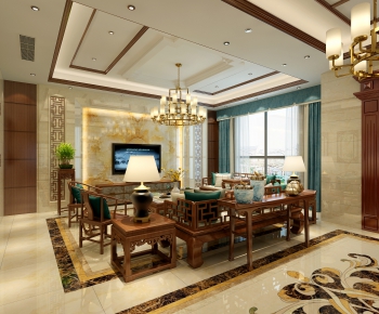 Chinese Style A Living Room-ID:153992891