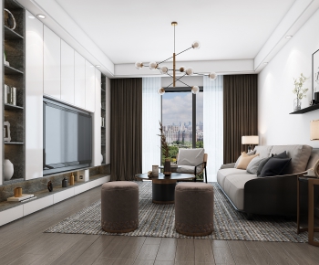 Modern A Living Room-ID:884468082