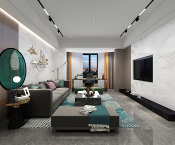 Modern A Living Room-ID:595494036