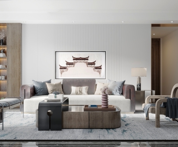 New Chinese Style A Living Room-ID:234757902