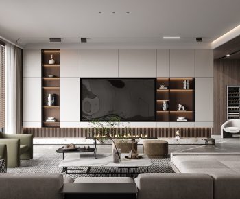 Modern Wabi-sabi Style A Living Room-ID:674768922