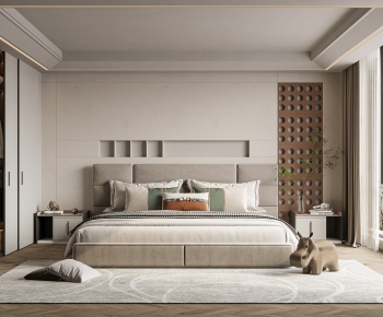 Wabi-sabi Style Bedroom-ID:850496051