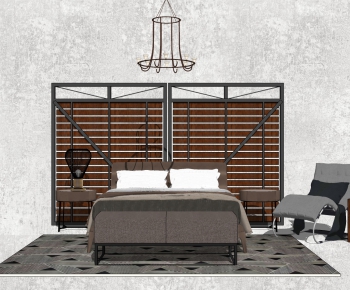 Industrial Style Double Bed-ID:963685998