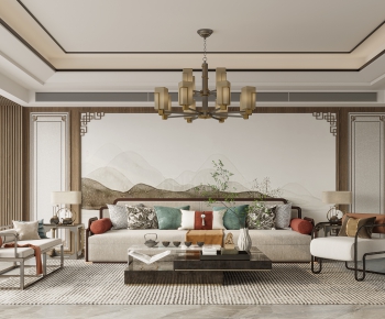 New Chinese Style A Living Room-ID:335500001