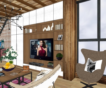 Industrial Style A Living Room-ID:866554989