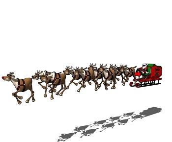 欧式圣诞老人雪橇车3D模型