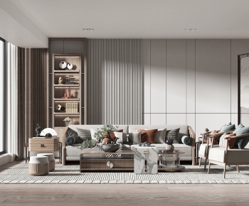 New Chinese Style A Living Room-ID:434741971