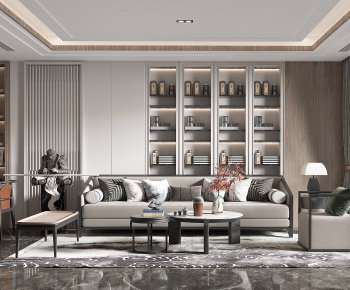 New Chinese Style A Living Room-ID:659627916