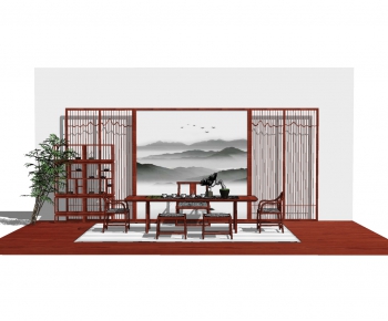 Chinese Style Dining Table And Chairs-ID:891391998