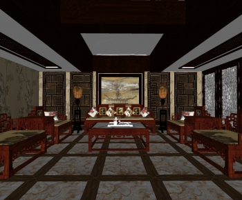 New Chinese Style A Living Room-ID:812560087