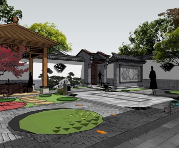 中式庭院自然景观-ID:475534923