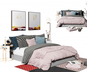 Nordic Style Double Bed-ID:432226908