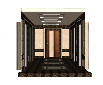 Modern Corridor Elevator Hall-ID:343417887