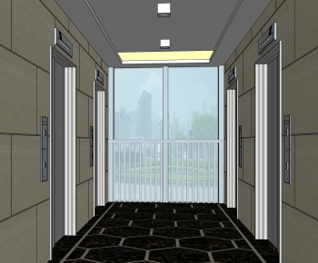 Modern Corridor Elevator Hall-ID:690543893