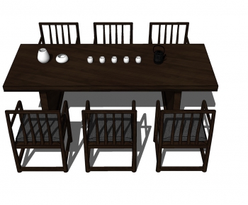 Chinese Style Dining Table And Chairs-ID:201025016