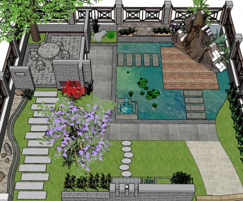 Modern Chinese Style Courtyard/landscape-ID:529387957