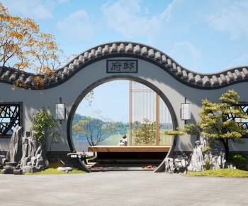 New Chinese Style Courtyard/landscape-ID:378592977