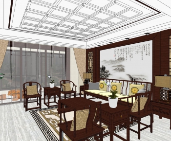 Chinese Style A Living Room-ID:682774073