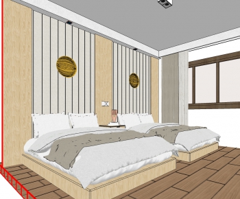 Modern Double Bed-ID:252049922