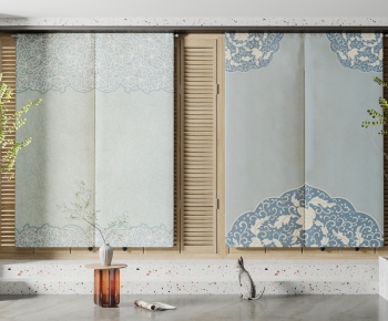New Chinese Style Door Curtain-ID:976669077