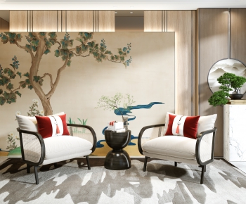 New Chinese Style Single Sofa-ID:663333893