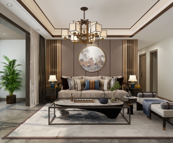 New Chinese Style A Living Room-ID:514913087