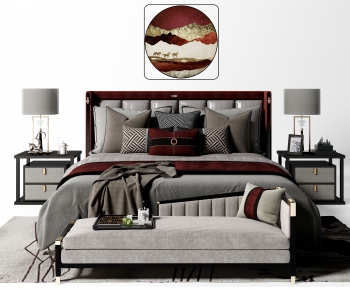 New Chinese Style Double Bed-ID:308767081