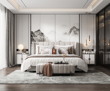 New Chinese Style Bedroom-ID:720482117