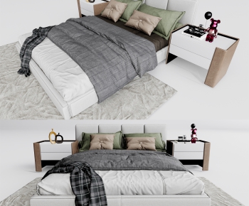 Modern Double Bed-ID:572001933