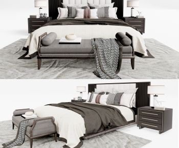New Chinese Style Double Bed-ID:252846002