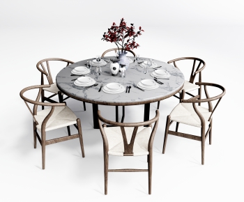 New Chinese Style Dining Table And Chairs-ID:409790049