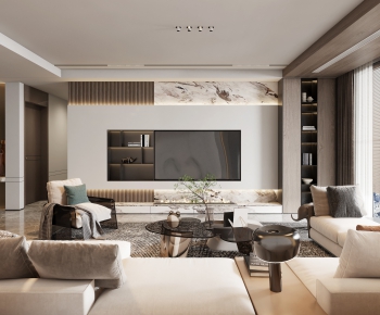 Modern Wabi-sabi Style A Living Room-ID:105207922
