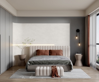 Wabi-sabi Style Bedroom-ID:717659952